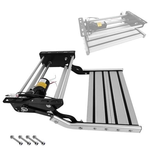 WANGCEPLSD Gradino Camper Elettrico, Gradino Camper a Scomparsa, Portata Fino a 200 kg, Motore con Grado di Impermeabilità IP67, Antiscivolo, 12 V, Pieghevole Regolabile