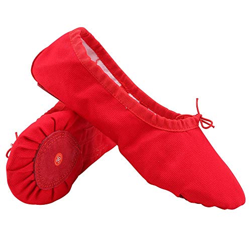 missfiona Women Canvas Ballet Slippers Dance Shoes Adult Practice Yoga Flat Belly Shoes2