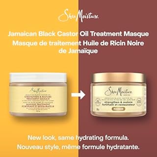 SheaMoisture Strengthen & Restore Hair Treatment Masque for dry hair Jamaican Black Castor Oil deep conditioner with Shea Butter, Peppermint and Apple Cider Vinegar 326 g