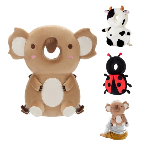 Baby Head Back Protector Backpack Toddler Safety Protector Cushion Pad Soft, Adjustable and Lightweight Design for Safe Walking and Crawling Toddlers Girls and Boys(Brown Koala)