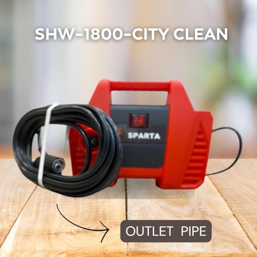 Image of Sparta SHW-1800-City Clean | 1600 Watt Heavy Duty 120 Bar High Pressure Washer for Cleaning Applications| One Stop Cleaning Machine for Car, AC, Home & Solar.
