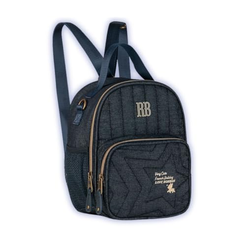 Mochila P Rebecca Bonbon Bolsa Térmica de Costas Jeans Meninas 2 em 1 Azul Denim