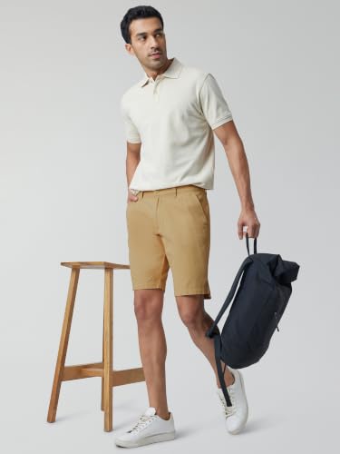 Image of XYXX Men's Element Chino Shorts | Solid Straight Fit | 100% Cotton with Dual Pockets & Plus Sizes