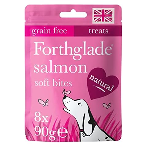 Forthglade Natural Dog Treats - Grain Free Soft Bites Salmon (8 x 90g) Resealable Bags Cover