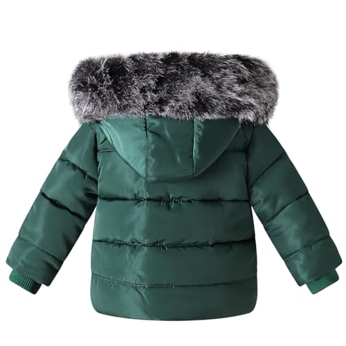 Baby Boy Puffer Jacket Girl Winer Coat with Faux Fur Hood Unisex Quilted Clothes2