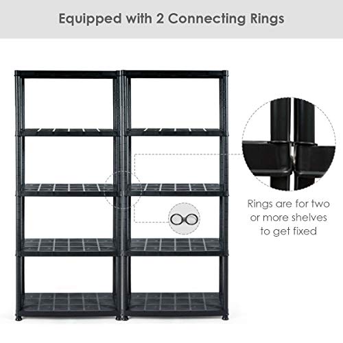 Giantex GT62996-WH 5-Tier Ventilated Shelving Storage Rack,Free Standing Multi-Use Shelf Unit thumb #6