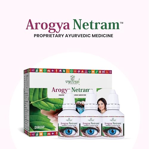 Image of Arogya Netram Ayurvedic Eye Drops 10ml Each | Herbal Eye Care for Dry & Tired Eyes | With Turmeric, Mulethi, Punarnava & Rose - (Pack of 3)