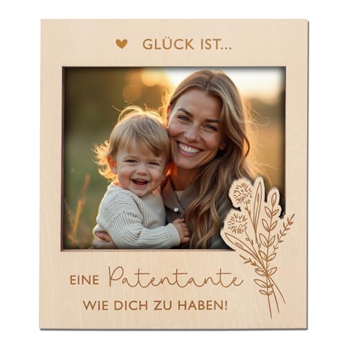 Joli Coon Bilderrahmen Glück ist eine Patentante wie dich zu haben - Magnetischer Bilderrahmen für gemeinsames Bild - Geschenk Patentante