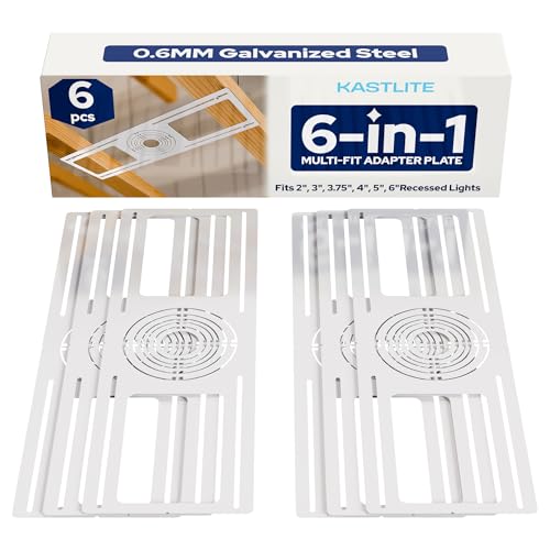 KASTLITE New Construction LED Recessed Light Mounting Plate, 6 Pack