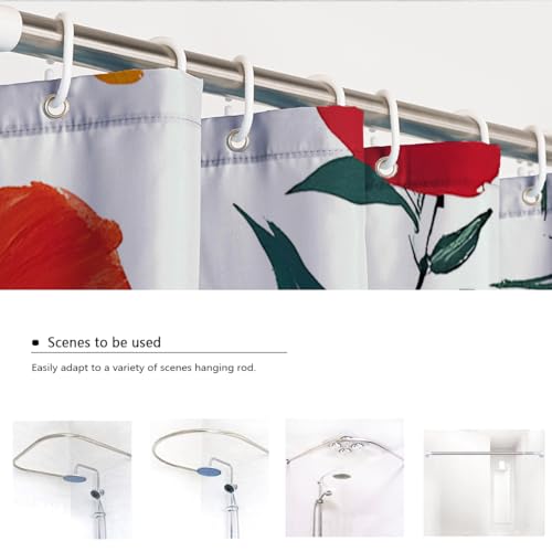 Rideau de douche séchage rapide fleur bleu orange imperméable grand format