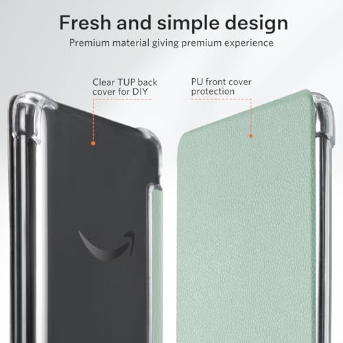 Image of CoBak Case for 6 inch Kindle 11th Gen (2024 and 2022 Release) - Ultra Slim Transparent Clear TPU Back Shell Protective Cover with Auto Wake /Sleep for Kindle 11th Generation 2024 Release, Sage