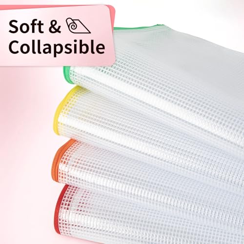 umriox zipper pouch 169x124 in 12 colors 12 packs extra large zipper bags waterproof bags for office supplies puzzles board game storage amp cross stitch projects