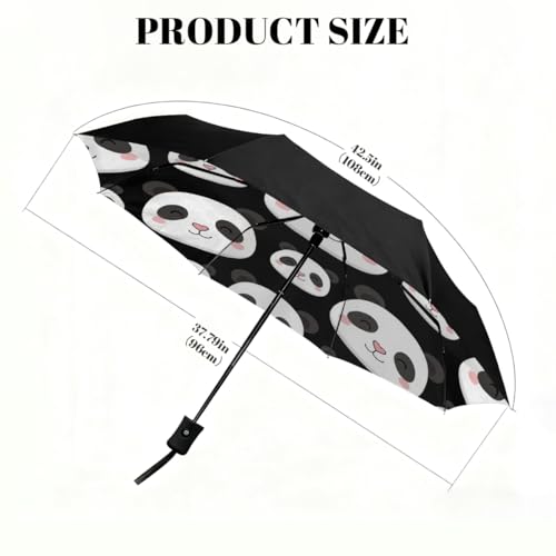 Parapluie de voyage automatique inversé coupe-vent soleil pluie panda mignon