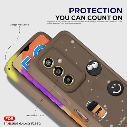 Image of AESTMO Back Case Cover for Samsung Galaxy F23 5G Cover | Cute Fun Cartoon 3D Ball | Coffee Silicone Case | Full Body Protection | Camera Protection Back Cover for Samsung Galaxy F23 5G (Brown)