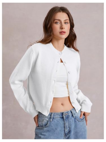Image of SOLY HUX Women's Button Down Cropped Lightweight Cardigan Sweater | Cute Fall Fashion, 2026