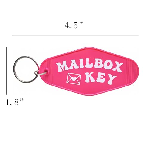 Image of Mailbox Key Keychain Black Mail Key Ring Motel Key Chain