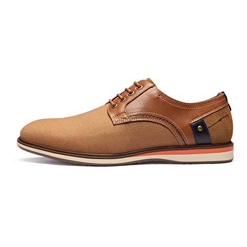 Image of Bruno Marc Men's Dress Shoes Casual Business Oxford | Scaled Synthetic Upper, Soft Removable Footbed, Lace-up Secure Fit, Flexible Outsole for Daily Work & Casual Wear
