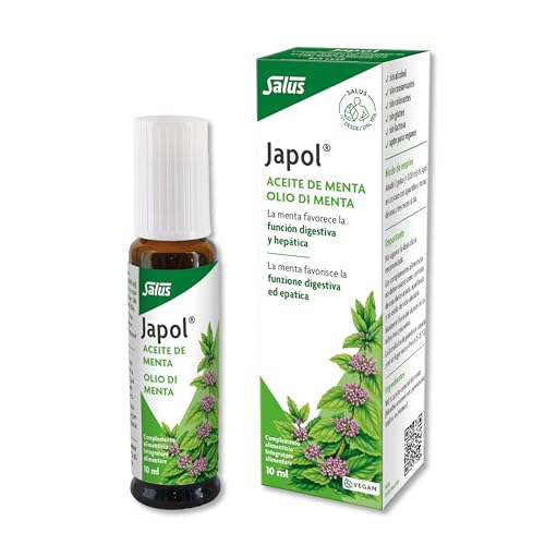 Salus - Japol Aceite de Menta Japonesa - Complemento Alimenticio - 10 ml - Ayuda a las Vías Respiratorias y Combate el Dolor Muscular - Elaborado 100% con Aceite Esencial de Menta Japonesa