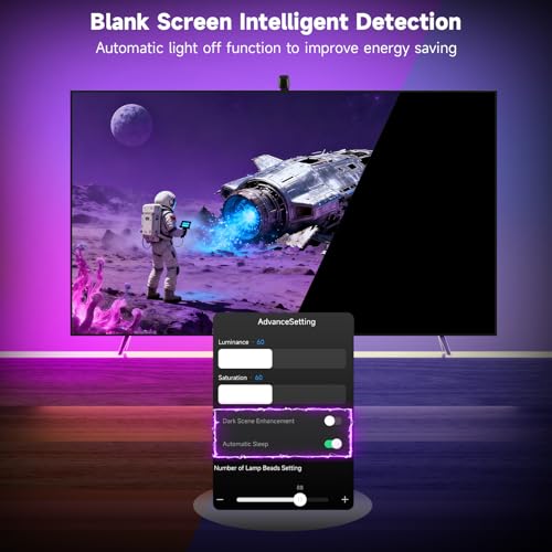 Image of FFJ TV LED Backlight with Triple Sensor, 14.7ft RGB LED Strip Lights that Change with 55-65 Inch Screen, Smart App Control, Music Sync, for Home Decoration - Upgraded Version