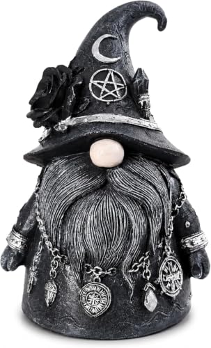 Neliangia Gothic-Gnom-Statue aus Kunstharz, Schwarze Gartenzwerg-Figur