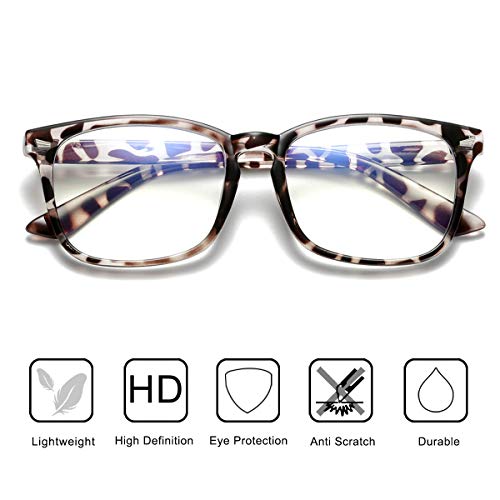 aisswzber Unisex Stylish Square Non-Prescription Eyeglasses Clear Lens Glasses - Thumbnail 5