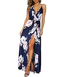 Feature: The 2025 womens maxi dresses crafted from soft, breathable and stretchable fabric, perfect for long summer days. With pull on closure, deep V-neck, maxi length, spaghetti straps, a vibrant floral print, and a split hem design. Unique Design:...