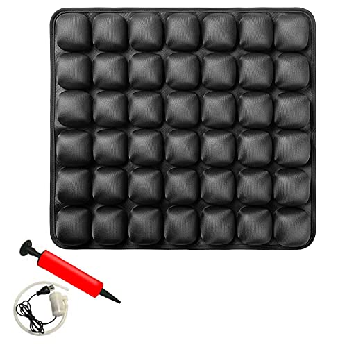 3D Inflatable Seat Cushion Mosaic Cushion for Office Chair, Wheelchair, Cars, Home Living for Prolonged Sitting - Ideal Seat Cushion for Daily Use 17.7 '' x 15.7 '' (Black)