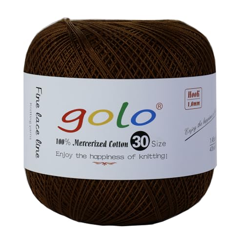 Image of golo Crochet Thread Size 30 Yarn for Hand Kniting Yarn for Tatting Black Brown 277