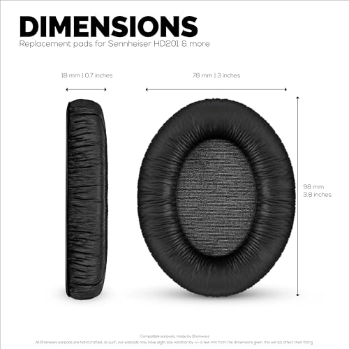 Coussinets Sennheiser HD201 par Brainwavz en cuir noir