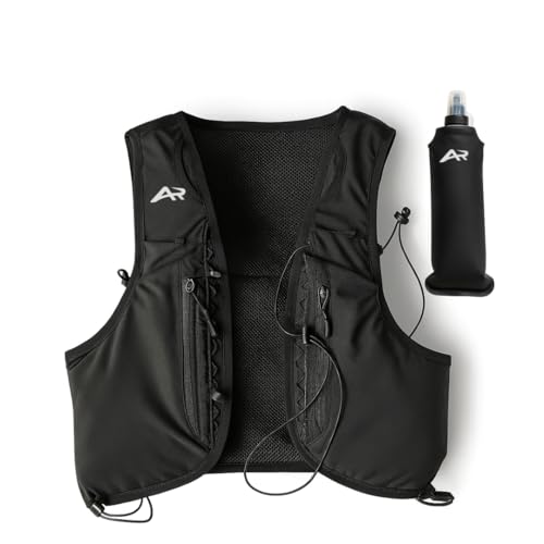 AeroRun™ Laufweste für Damen & Herren mit 500ml Trinkflasche – ultraleichter, Verstellbarer Lauf- & Trinkrucksack / Running Vest – ideal zum Joggen, Trailrunning & Radfahren