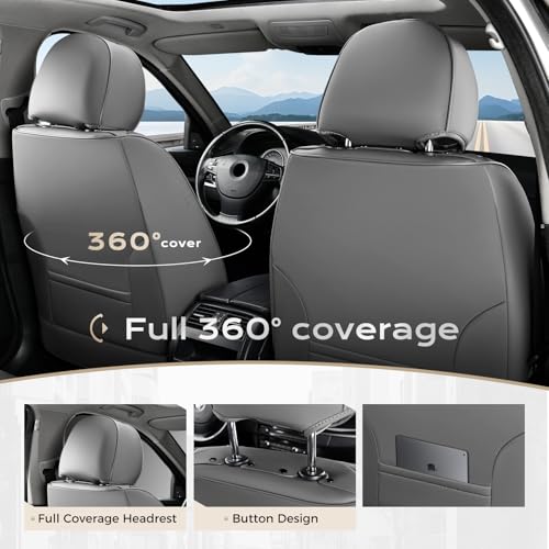 Image of Coverado Car Seat Covers, Front Covers for Cars, Car Seat Cover Front Seats, Car Seat Protector Waterproof, Leather Car Seat Cushion, Universal Interior Covers Seat Protectors for Most Cars
