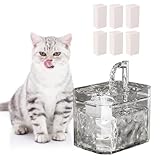 MANON ROSA Cat Water Fountain, Automatic Pet Water Dispenser with Quiet Pump & 6 Replacement Filters, Healthy Hydration Supplies for Cats & Small Dogs - Indoor Drinking Fountain