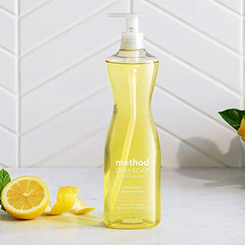 Image of Method Gel Dish Soap, Lemon Mint, Tough on Grease, 18 Fl Oz (Pack of 1)