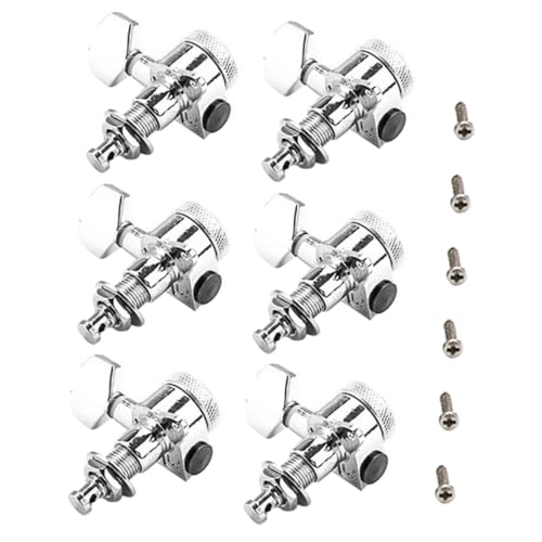 Holibanna 1Set Locking Guitar Tuning Pegs Chrome Replacement Parts for Easy Guitar Tuning Essential Accessory for Guitarists and Luthiers Compatible with Various Guitar Styles