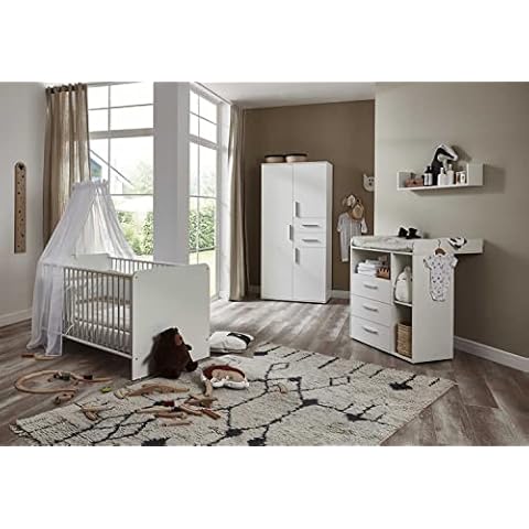 moebel-dich-auf Babyzimmer Aliya in weiß in verschiedenen Varianten Kinderzimmer Babymöbel Komplettset (Aliya 1) Cover