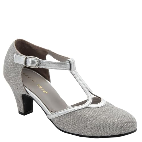 David Tate Womens Fantastic Glitter Leather Ankle Strap