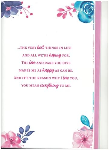 EXTRA LARGE WIFE ANNIVERSARY CARD. 8 PAGE INSERT. 12 X 7.5 INCHES.