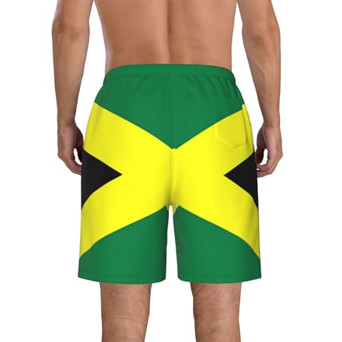 Jamaican Flag Mens Swim Trunks Board Shorts Quick Dry Swim Shorts Summer Swimsuit Beach Shorts with Pockets3