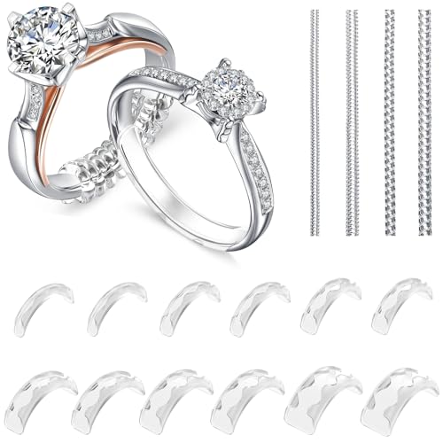 eiito ring sizers for loose rings 16 pack ring guards for loose rings reduce by 05-1 size without resizing fits bands 1-8mm invisible design for women and men 2 styles insert and spiral