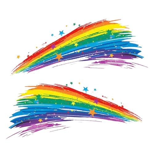 Générique Rainbow Stickers, Waterproof Window Decals, 7.87in Vibrant Multi Color Designs, Decorative Sticker Set, Friends Customization for Auto, Bikes,...