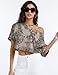 Kistore Women's Off the Shoulder Tops Summer Casual Short Sleeve T Shirts Cute Going Out Trendy Top Khaki Gearwheel M
