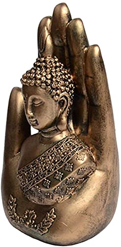 Estatua Budista Decorativa Dorada para Escritorio miniatura 3