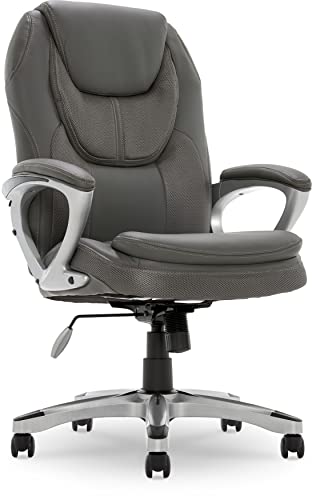 Serta Works Executive Office Chair, Faux Leather and Mesh, Seamle...