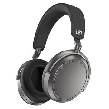 Sennheiser Fones de Ouvido Sem Fio Momentum 4, Bluetooth para Chamadas Cristalinas com Cancelamento de Ruído Adaptável, Bateria de 60 Horas, Som Personalizável e Design Dobrável Leve, Grafite