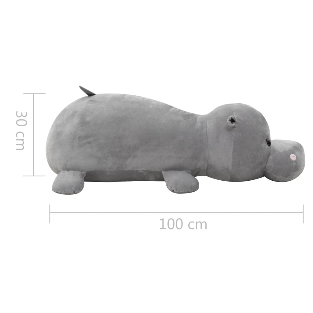 Hippo pluszak pluszowy, szary, miękka maskotka 100 x 30 cm, wypełnienie bawełniane, zabawka do pokoju dziecięcego, prezent dla chłopców i dziewczynek, do zasypiania, przytulania, towarzysza