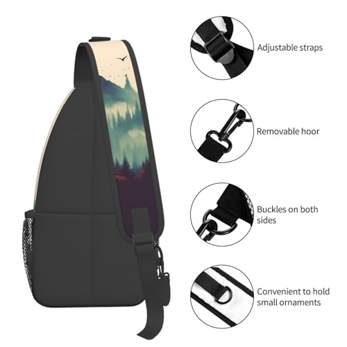 Morrales Sling Bag para Hombre y Mujer Negro miniatura 4