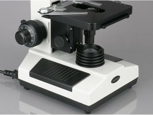 Image of AmScope B390C Compound Binocular Microscope, 40X-2500X Magnification, Brightfield, Halogen Illumination, Abbe Condenser, Double-Layer Mechanical Stage, Sliding Head