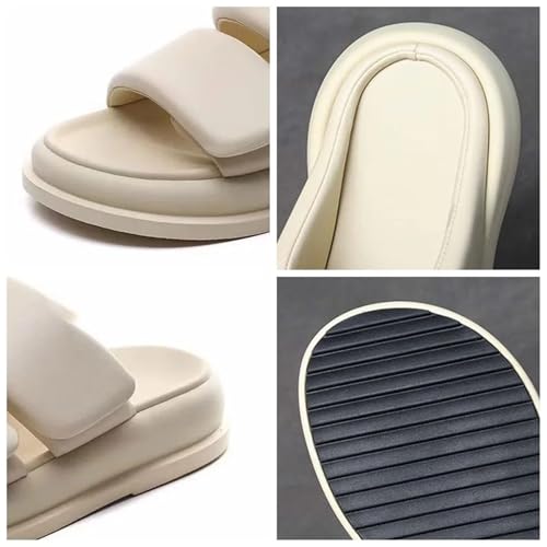 Women's Sheepskin Leather Mary Jane Flats - 2cm Summer Peep Toe Comfy3