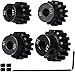 Hardened Steel Upgrade Pinion Gear Set: 13T 14T 15T 16T fit 5mm RC Motor Shaft (Work with Steel Spur Gears) for RC Vehicles, Set of 4
