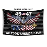 Trump Flags 3x5 Outdoor Made in USA-Double Sided 3 Ply Heavy Duty Take America Back Trump 2024 Flags Banner for Outside with 2 Brass Grommets(black)